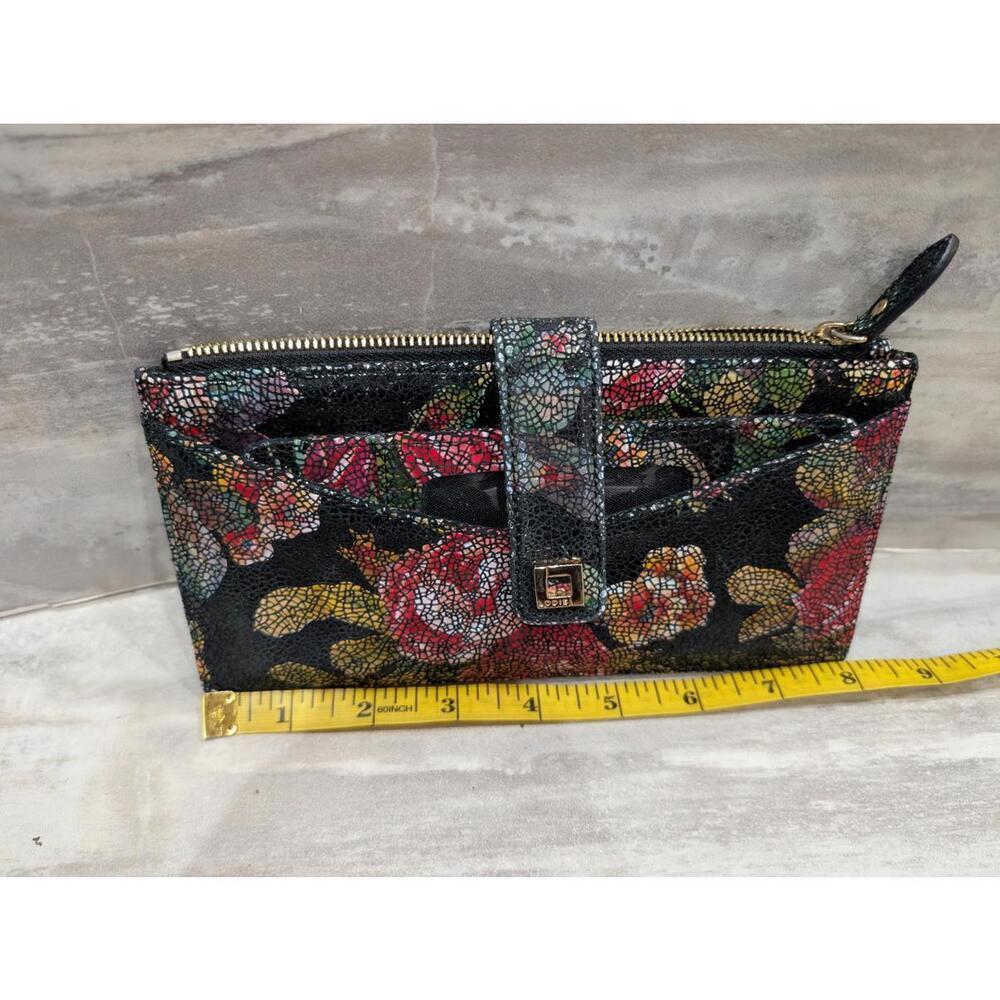 Lodis Floral Pattern Credit Card Wallet W/Snap Closure Zip Pocket ID Case - Picture 7 of 7